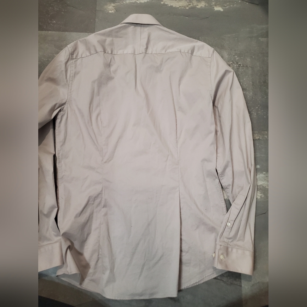 Tiger Of Sweden "Filbrodie" Extra-slim Burton Down Shirt. Long Sleeve Light Grey - Picture 3 of 13
